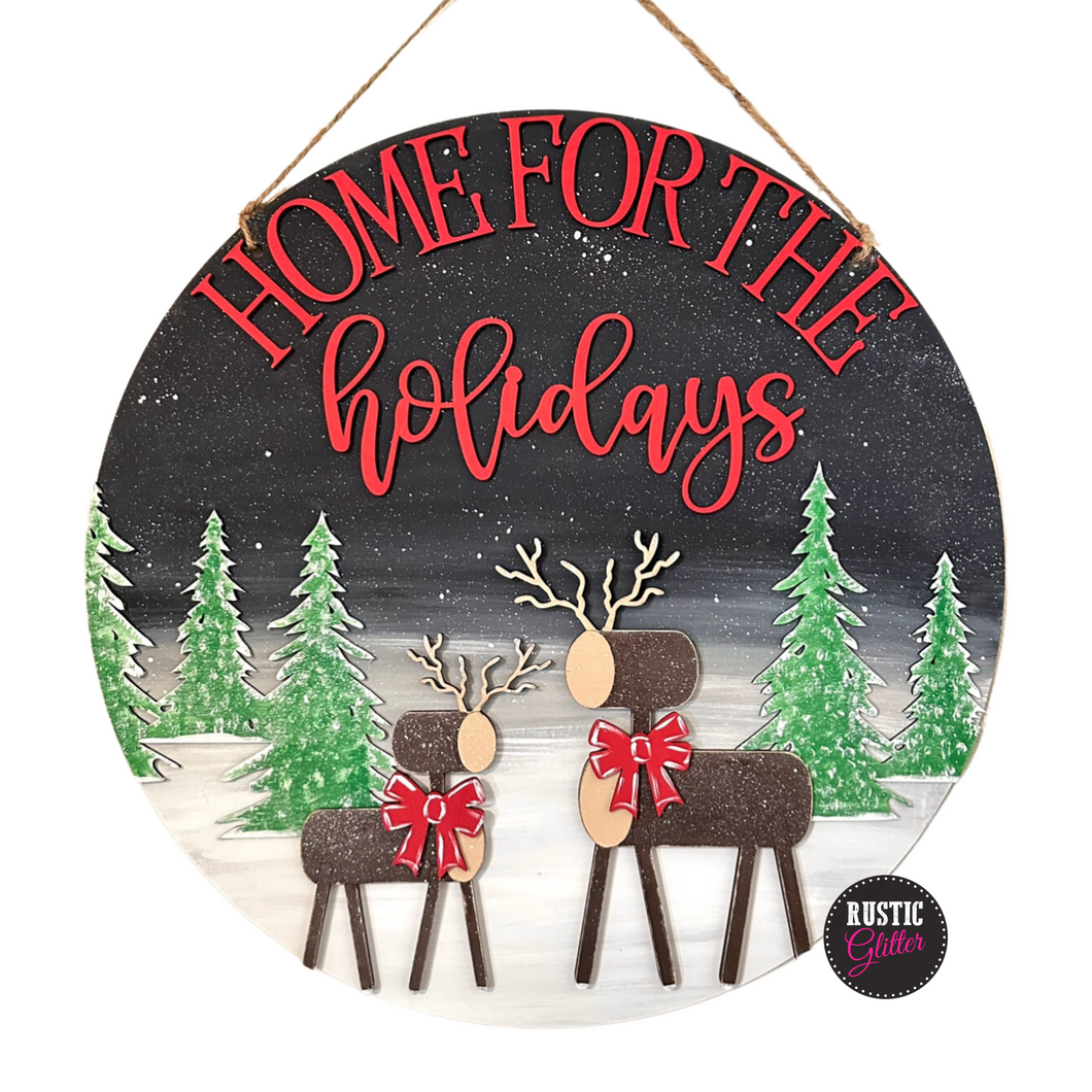 Home for the Holidays Door Hanger | DIY Kit | Unfinished