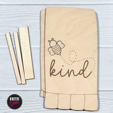 Load image into Gallery viewer, Bee Kind Interchangeable Decorative Wood Tea Towel | DIY KIT
