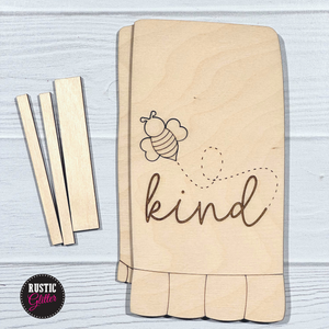 Bee Kind Interchangeable Decorative Wood Tea Towel | DIY KIT