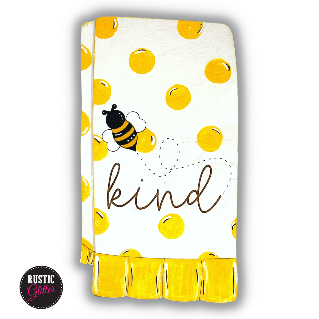 Bee Kind Interchangeable Decorative Wood Tea Towel | DIY KIT