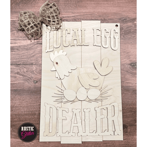 Local Egg Dealer Door Hanger | DIY Kit | Unfinished