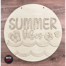 Load image into Gallery viewer, Summer Vibes Door Hanger | DIY Kit | Unfinished
