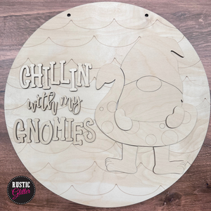 Chillin with my Gnomies Summer Door Hanger | DIY Kit | Unfinished