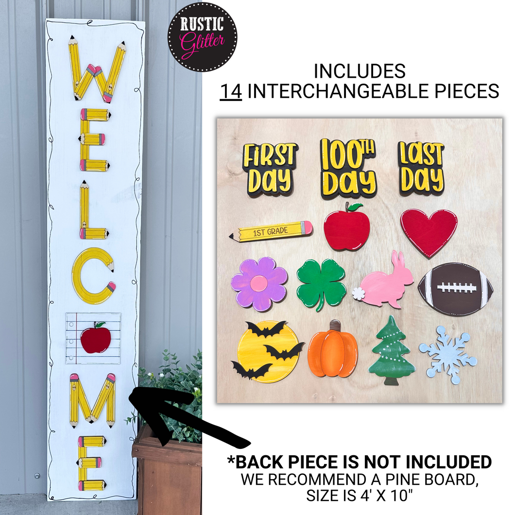 Teacher Welcome Leaner Sign (Pieces Only) | Teacher Gift | DIY Kit | Unfinished
