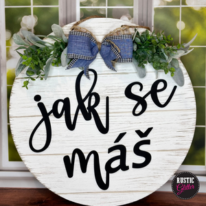 jak se máš Door Hanger | DIY Kit | Unfinished