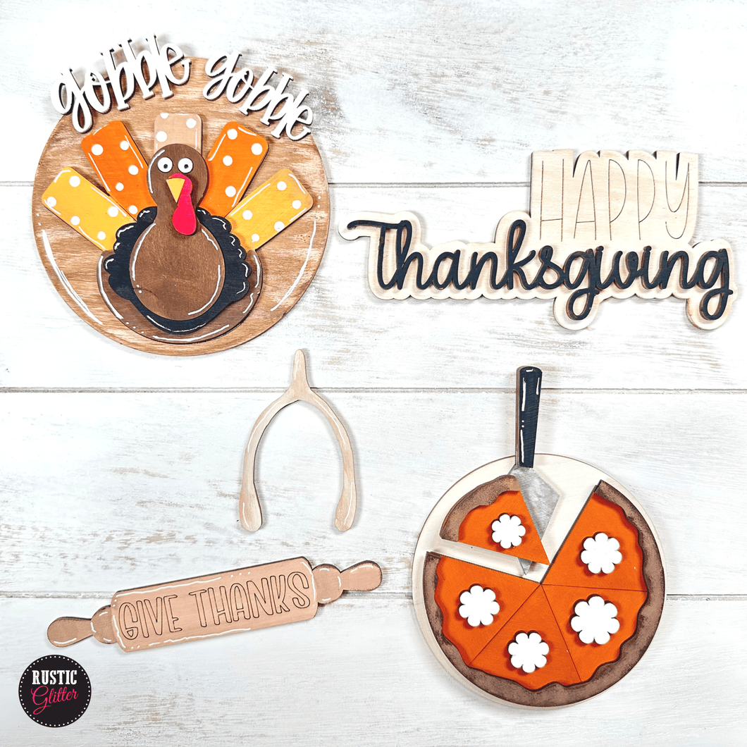 Thanksgiving Tiered Tray | DIY Kit | UNFINISHED