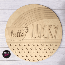 Load image into Gallery viewer, Hello Lucky Round Door Hanger | DIY Kit | Unfinished
