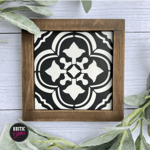 Ornate Faux Tile Square Frame | Unfinished