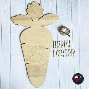 Happy Easter Carrot Door Hanger | DIY Kit | Unfinished