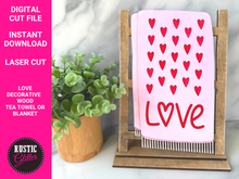 Load image into Gallery viewer, Love Interchangeable Decorative Wood Tea Towel or Blanket File | SVG CUT FILE
