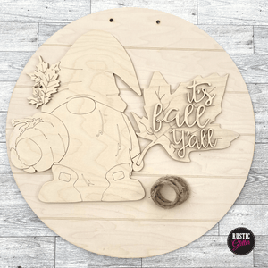 It's Fall Y'all Gnome Door Hanger | DIY Kit | Unfinished