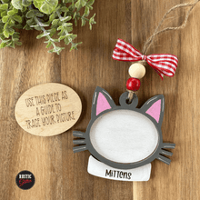 Load image into Gallery viewer, Cat Photo Frame Ornament | Personalized | Gift Tag | Painted or DIY
