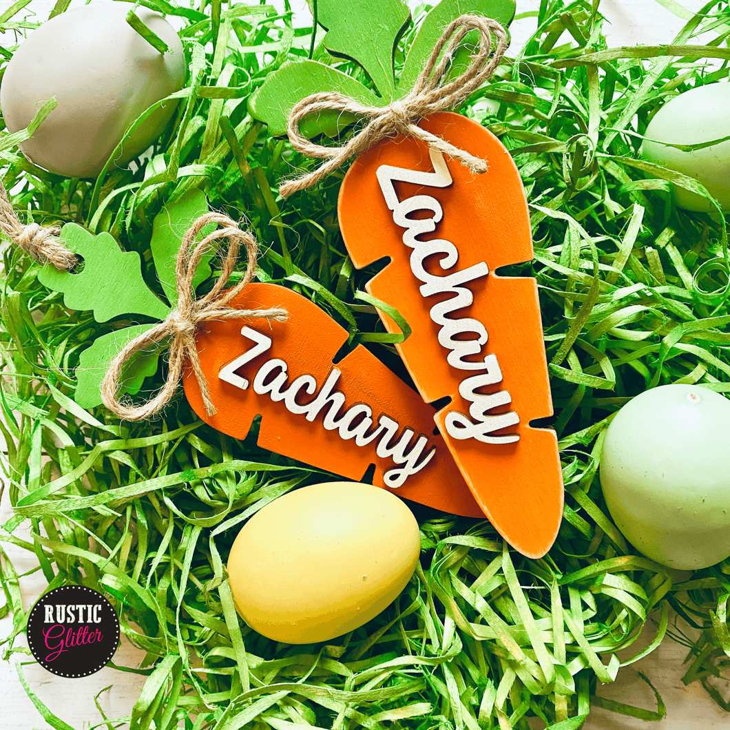 Carrot Easter Basket Tag | Personalized  | Gift Tag | Unfinished