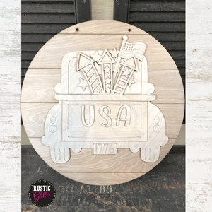 Patriotic Truck Door Hanger | DIY Kit | Unfinished