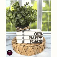 Load image into Gallery viewer, Our Happy Place Interchangeable Front for Stack of Books | DIY | Unfinished
