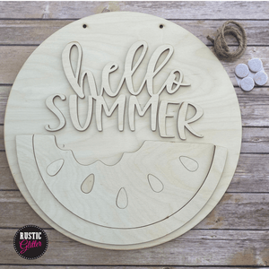 Hello Summer Watermelon Door Hanger | DIY Kit | Unfinished