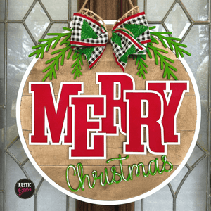 Merry Christmas Door Hanger | DIY Kit | Unfinished