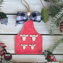 Load image into Gallery viewer, Cow Tag Family/Friend Personalized Ornament  | Gift
