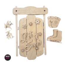 Load image into Gallery viewer, Let it Snow Sled Door Hanger | DIY Kit | Unfinished
