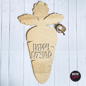 Happy Easter Carrot Door Hanger | DIY Kit | Unfinished