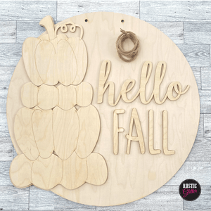 Hello Fall Stacked Pumpkin Door Hanger | DIY Kit | Unfinished