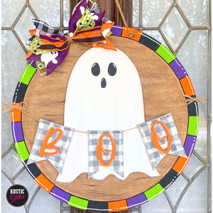 Ghost Halloween Boo Door Hanger | DIY Kit | Unfinished