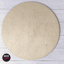 Load image into Gallery viewer, Hello Lucky Round Door Hanger | DIY Kit | Unfinished

