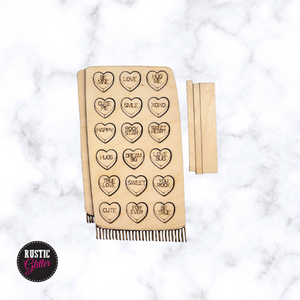 Hearts Interchangeable Decorative Wood Tea Towel | DIY KIT