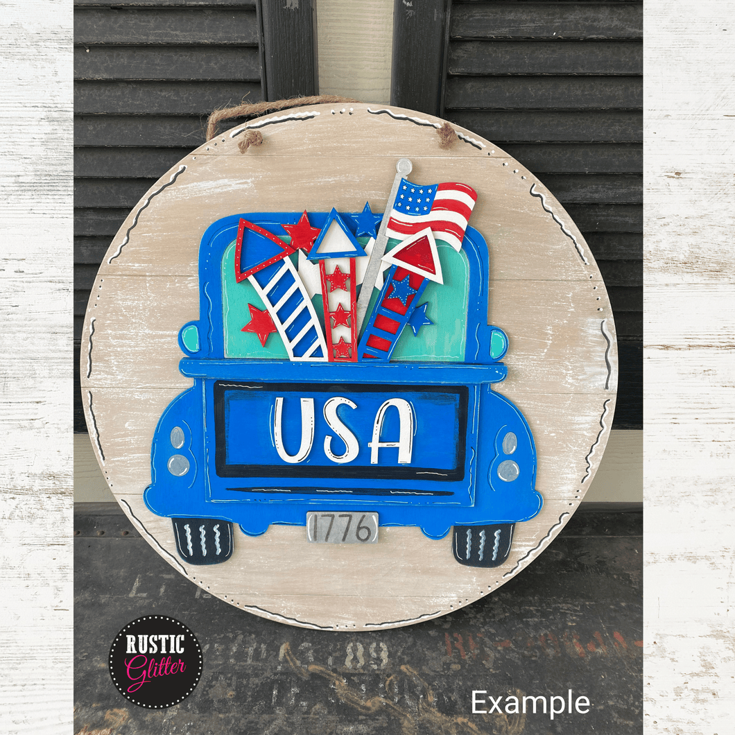 Patriotic Truck Door Hanger | DIY Kit | Unfinished