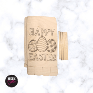 Happy Easter Interchangeable Decorative Wood Tea Towel | DIY KIT