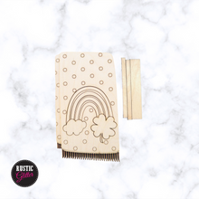 Load image into Gallery viewer, Lucky Rainbow Interchangeable Decorative Wood Tea Towel | DIY KIT
