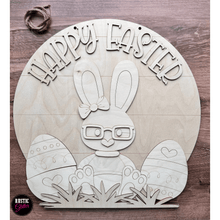 Load image into Gallery viewer, Happy Easter Bunny Door Hanger | DIY Kit | Unfinished
