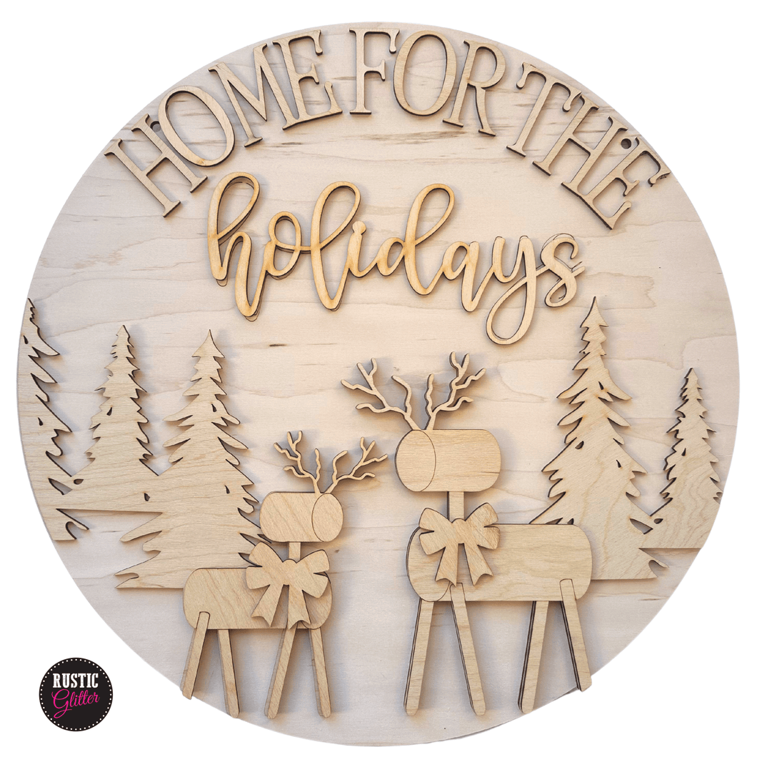 Home for the Holidays Door Hanger | DIY Kit | Unfinished