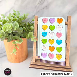Hearts Interchangeable Decorative Wood Tea Towel | DIY KIT