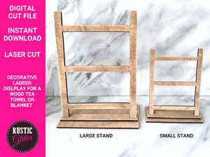Decorative Wood Tea Towel or Blanket Ladder Stand Display File | SVG CUT FILE