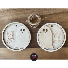 Load image into Gallery viewer, You&#39;ve Been Boo&#39;d and We&#39;ve been Boo&#39;d Gift Tag Craft Kit  | Halloween | Unfinished
