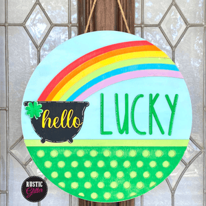 Hello Lucky Round Door Hanger | DIY Kit | Unfinished