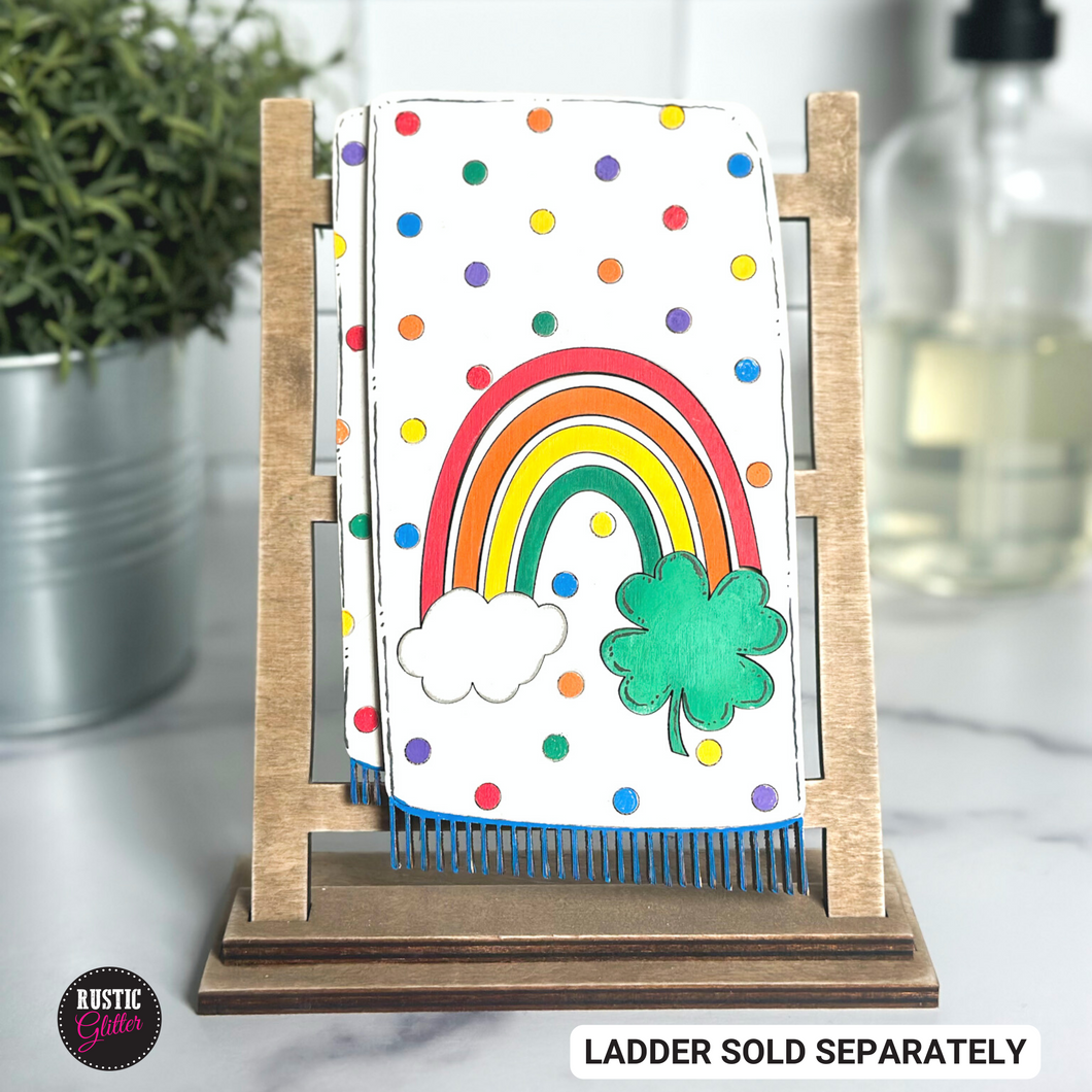 Lucky Rainbow Interchangeable Decorative Wood Tea Towel | DIY KIT