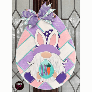 Easter Egg with Bunny Gnome HI Door Hanger | DIY Kit | Unfinished