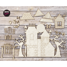 Load image into Gallery viewer, Haunted House Door Hanger | DIY Kit | Unfinished
