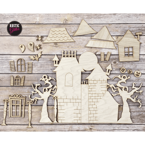 Haunted House Door Hanger | DIY Kit | Unfinished