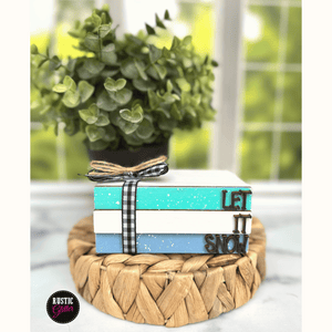 Let It Snow Interchangeable Front for Stack of Books | DIY | Unfinished