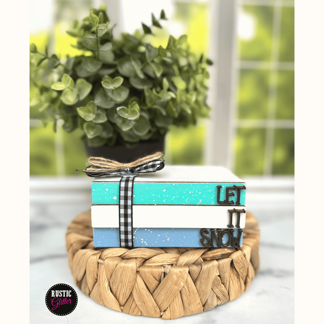 Let It Snow Interchangeable Front for Stack of Books | DIY | Unfinished
