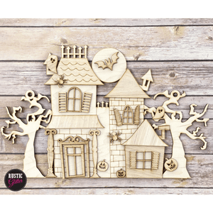 Haunted House Door Hanger | DIY Kit | Unfinished