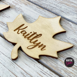 Leaf Name Cards | Thanksgiving Place Setting | Table Decor