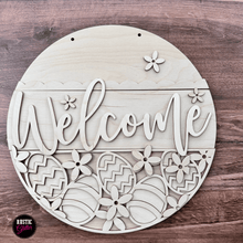 Load image into Gallery viewer, Welcome Easter Eggs Door Hanger | DIY Kit | Unfinished
