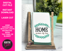 Load image into Gallery viewer, Home/Farm Personalized Interchangeable Decorative Wood Tea Towel or Blanket File | SVG CUT FILE
