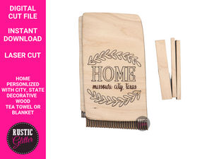 Home/Farm Personalized Interchangeable Decorative Wood Tea Towel or Blanket File | SVG CUT FILE