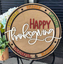 Load image into Gallery viewer, Happy Thanksgiving Sign or Door Hanger | DIY Kit | UNFINISHED
