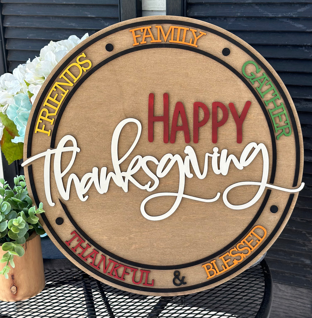 Happy Thanksgiving Sign or Door Hanger | DIY Kit | UNFINISHED